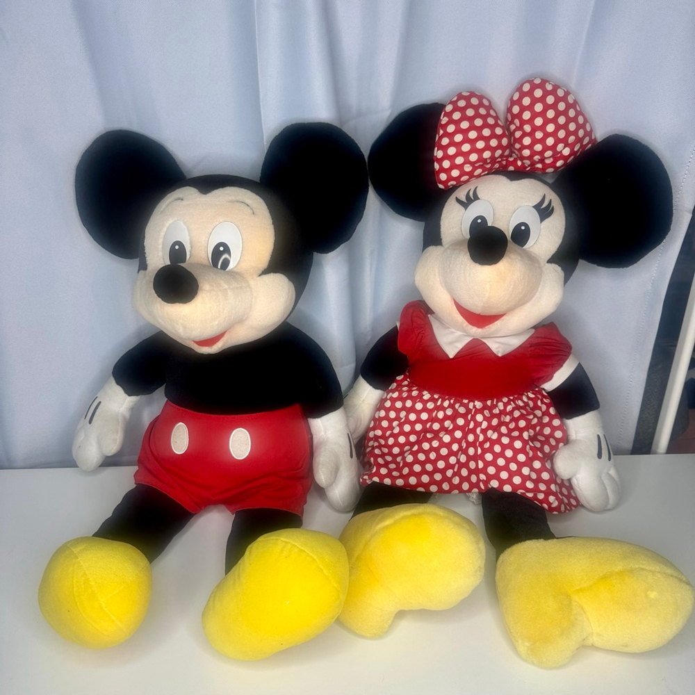 Disney World Mickey & Minnie Mouse Large 24” Plush Stuffed Animals Set